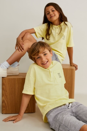 T Shirts C&A Sleeve Genderneutral Garcon Jaune Clair | FY9412063