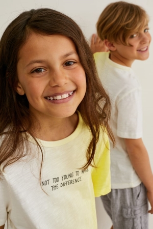 T Shirts C&A Sleeve Genderneutral Garcon Jaune | UE3897514