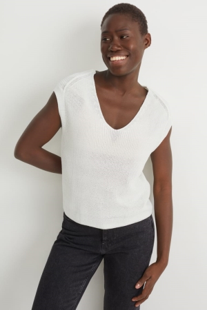 T Shirts C&A Slipover Femme Blanche | KB1396457