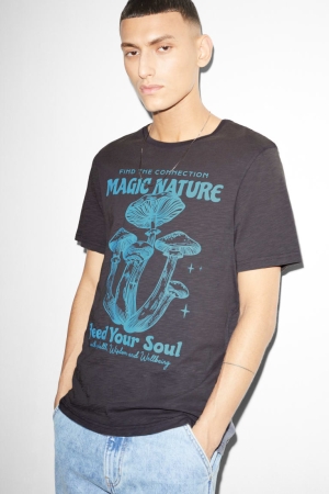 T Shirts C&A With In-conversion Coton Homme Grise Foncé | OX4825073