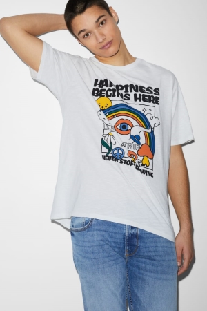 T Shirts C&A With In-conversion Coton Homme Blanche | UI4829630
