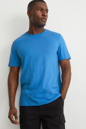 T Shirts C&A With Organic Coton Homme Bleu | RO7126840