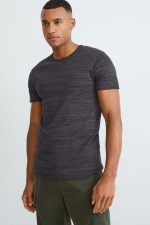 T Shirts C&A With Organic Coton Homme Noir | IX3895216