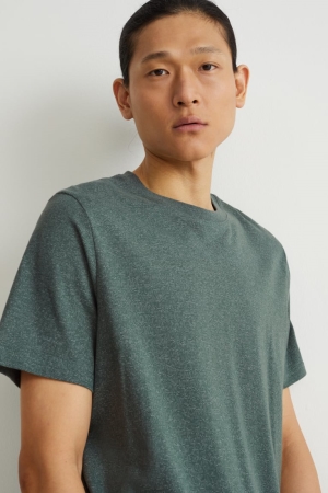 T Shirts C&A With Organic Coton Homme Vert | VA6153942