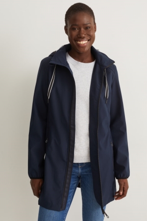 Vestes C&A Softshell With Hood Femme Bleu Foncé | VP8072951