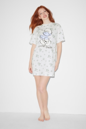 Vêtement De Nuit C&A Clockhouse NightThe Smurfs Femme Blanche | KO6490218