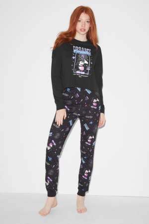Vêtement De Nuit C&A Clockhouse Pyjamas Mickey Mouse Femme Noir | CM3910647