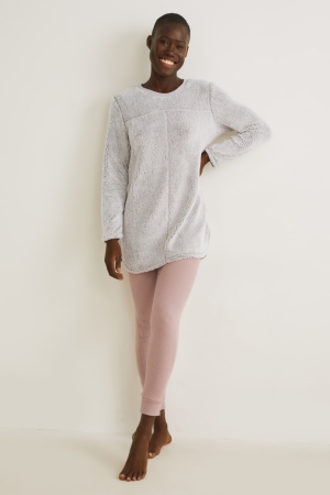 Vêtement De Nuit C&A Fleece Pyjamas Femme Grise | DW8651274
