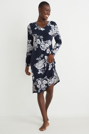 Vêtement De Nuit C&A NightFloral Femme Bleu Foncé | XN3905864