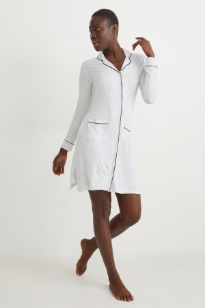 Vêtement De Nuit C&A NightPatterned Femme Grise Foncé | CQ0714926