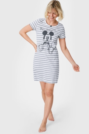 Vêtement De Nuit C&A NightStriped Mickey Mouse Femme Grise | WD1876542