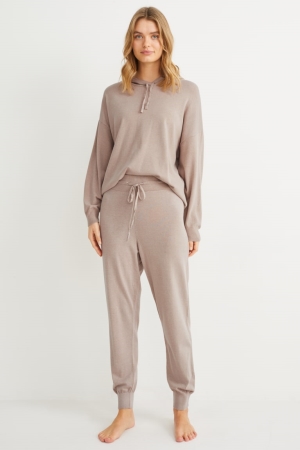 Vêtement De Nuit C&A Pyjama Bottoms Femme Grise Marron | DX8207193