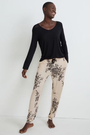 Vêtement De Nuit C&A Pyjama Bottoms Floral Femme Beige | LF7251308