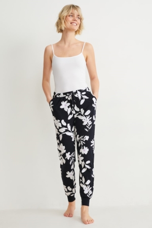 Vêtement De Nuit C&A Pyjama Bottoms Floral Femme Bleu Foncé | UL1369285