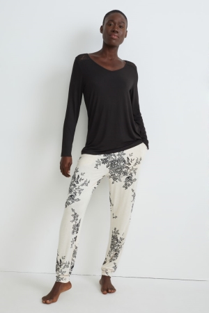 Vêtement De Nuit C&A Pyjama Femme Noir | XP2501674