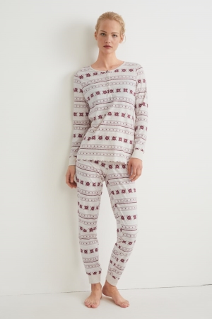 Vêtement De Nuit C&A Pyjamas Femme Beige | RC6975183