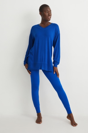 Vêtement De Nuit C&A Pyjamas Femme Bleu Foncé | KU1852347