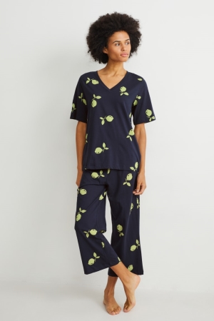 Vêtement De Nuit C&A Pyjamas Femme Bleu Foncé | OK6295013