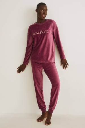 Vêtement De Nuit C&A Pyjamas Femme Bordeaux | ZS1752980
