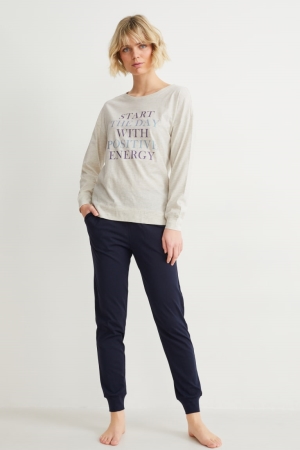 Vêtement De Nuit C&A Pyjamas Femme Grise Clair | CG6073491