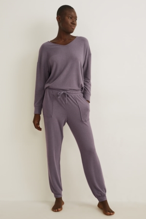 Vêtement De Nuit C&A Pyjamas Femme Grise | QK4276385