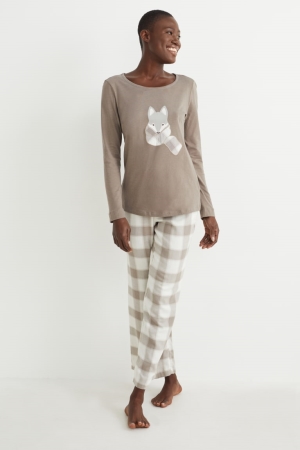 Vêtement De Nuit C&A Pyjamas Femme Kaki | IJ1583674