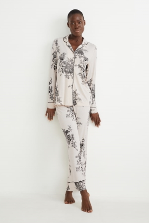 Vêtement De Nuit C&A Pyjamas Floral Femme Beige | BU1549280