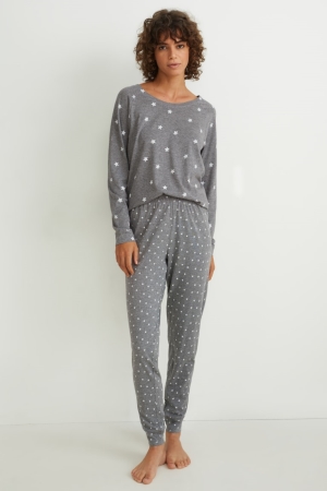 Vêtement De Nuit C&A Pyjamas Patterned Femme Grise | EY7465138