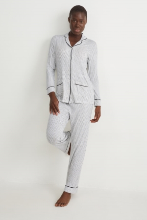 Vêtement De Nuit C&A Pyjamas Patterned Femme Blanche | HA3142976