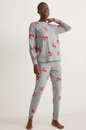 Vêtement De Nuit C&A Pyjamas Patterned Femme Grise Clair | TH2456370