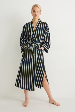 Vêtement De Nuit C&A ing Gown Rayé Femme Noir | WI9426381